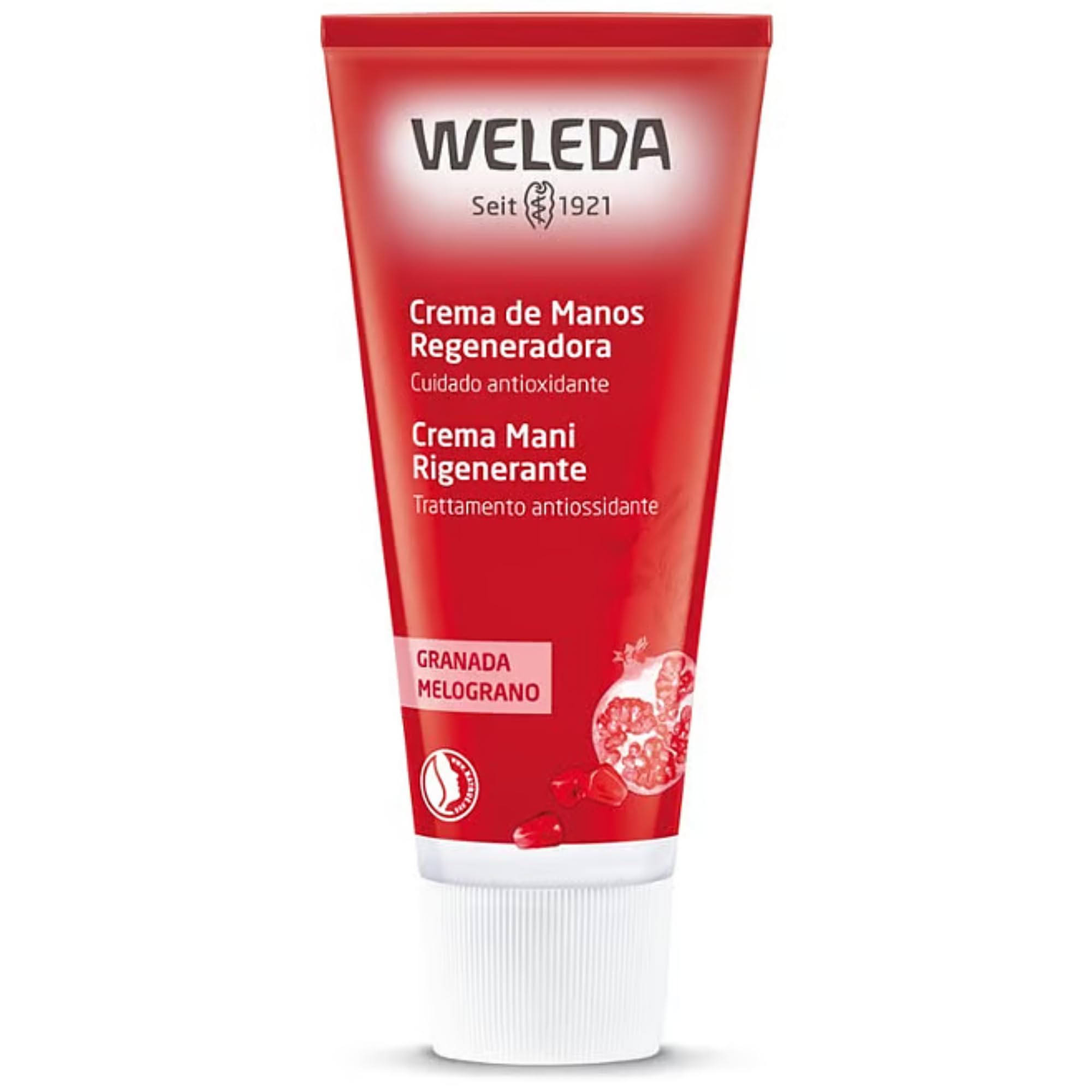 Weleda - Crema de Manos Regeneradora de Granada 50 ml | Granada, sésamo, antioxidante, regenera, previene manchas, crema de manos, 100% natural, vegano, uso diario con descuento