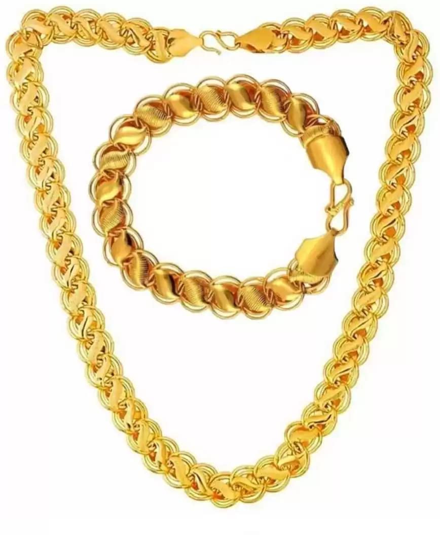 Brado Jewellery rado Jewellery Gold Plated Chain and Bracelet Combo Stainless Steel Chain For Boys and Man (B09W9Q9PD8) Amazon Price History, Amazon Price Tracker