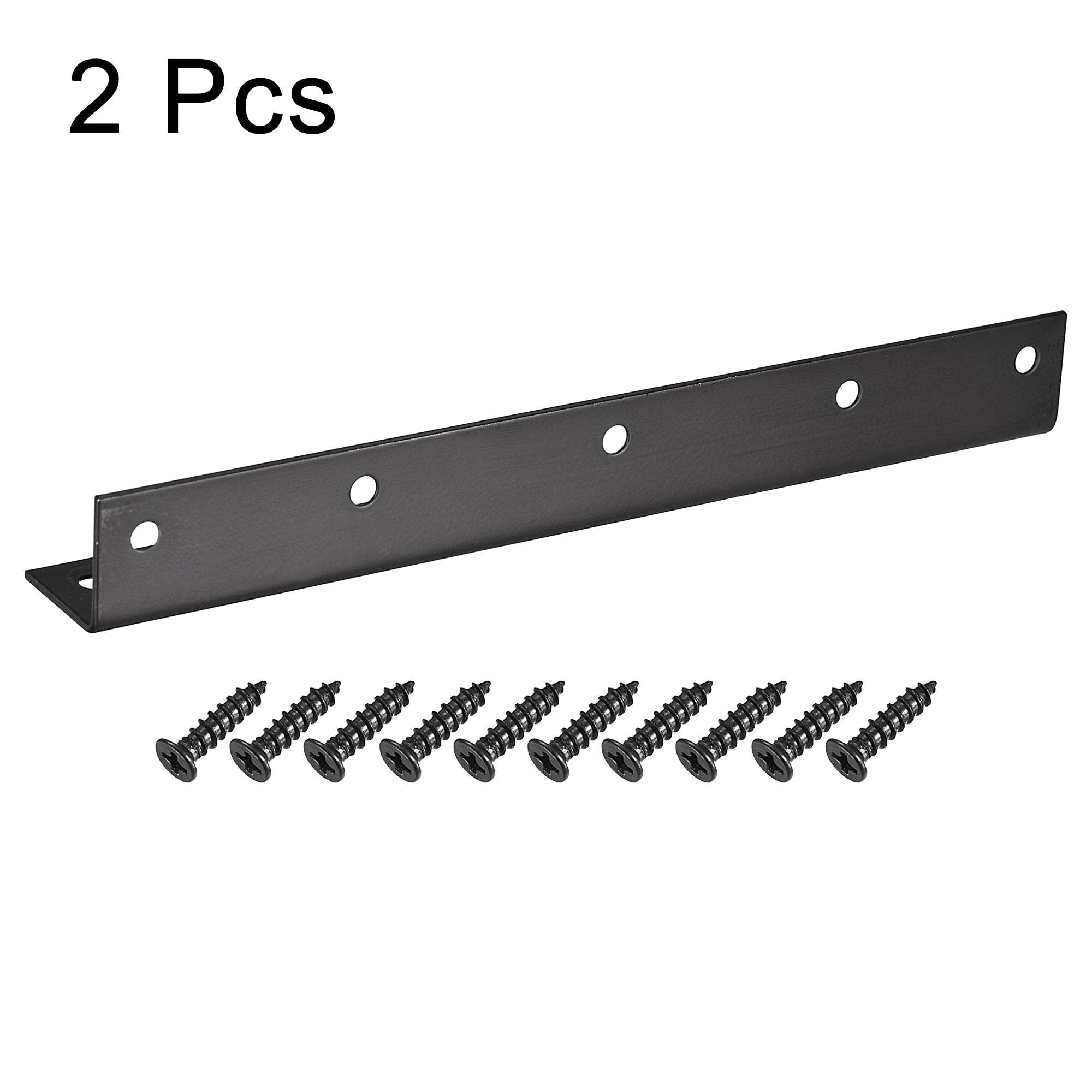 TA-VIGOR Heavy Duty L Brackets, 25x25x200mm Black Stainless Steel Corner Braces, 90 Degree Brackets with Screws - Image 3