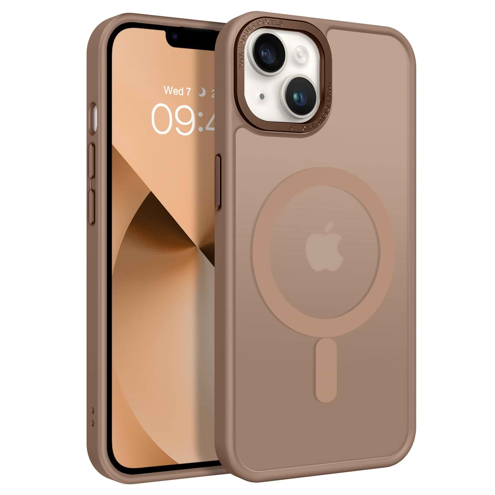 BENTOBEN Magnetic for iPhone 13 Case & iPhone 14 Case [Compatible with Magsafe] Translucent Matte Phone Case iPhone 13/14 6.1 inch Slim Thin Shockproof Women Men Protective Cover, Brown