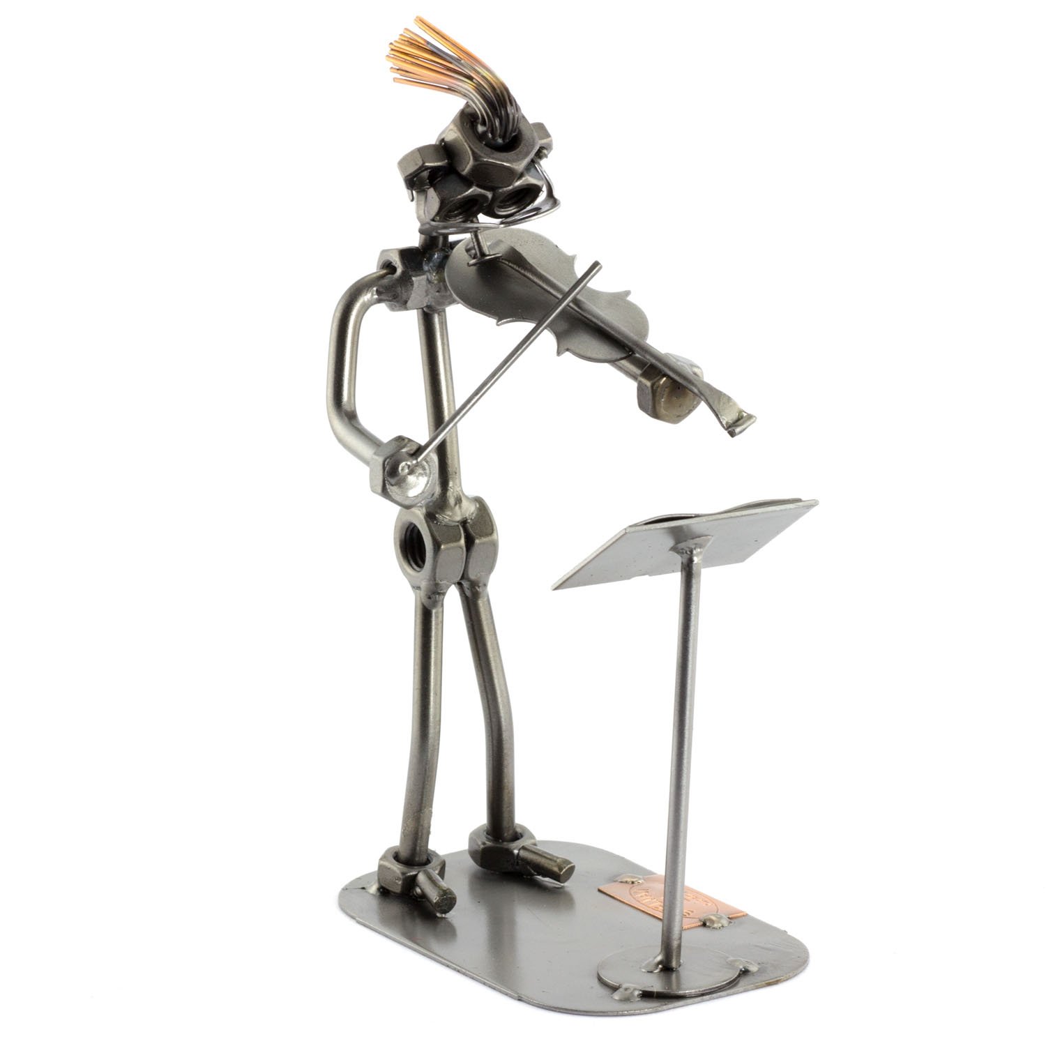 Steelman24 I Omini di Viti Cantante con Piastra di Incisione Personale I Idee Regalo Originale I Soprammobili in Metallo I Modellino