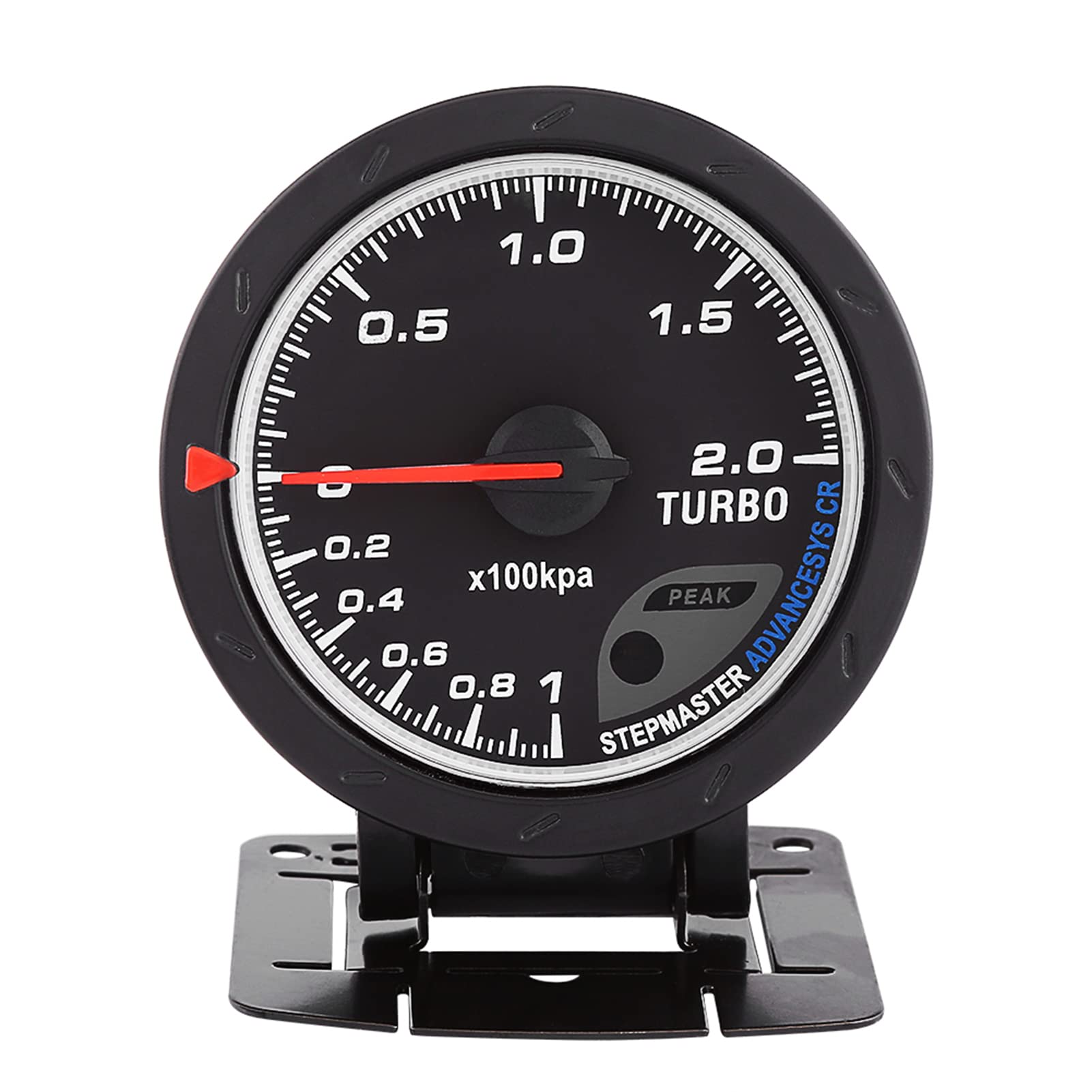 Jauge de compteur universelle 60mm LED Turbo Boost avec coque noire pour voiture de course automatique 0-200 Kpa 60mm, Intérieur automobile,Pièces du tableau de bord