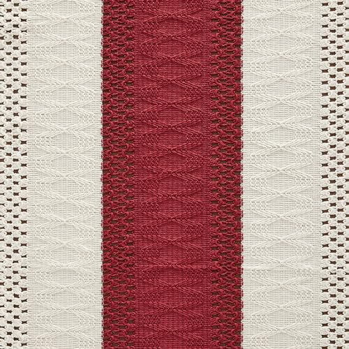 Image of ZeeMart Macrame Style Bicolor Stitching Table Runner, 14 x 36 Inch Red /Ivory, Boho Table Runners 36 Inches Long, Farmhouse Woven Home Decor