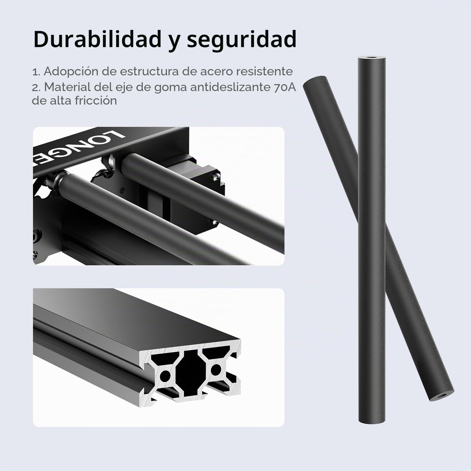 LONGER Rollo Rotativo para Grabado Láser, Rollo Rotativo Eje Y a 360° para Grabado Láser en Objetos Cilíndricos como Vasos, Latas, Tazas, Botellas, Ajustable de 6 a 200mm de Diámetro