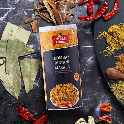 Image of Chokhi Dhani Bombay Biryani Masala 100g | Mumbai Style Dum Biryani Spice Mix | Aromatic Rice Masala for Veg & Chicken Biryani | Authentic Desi Flavour