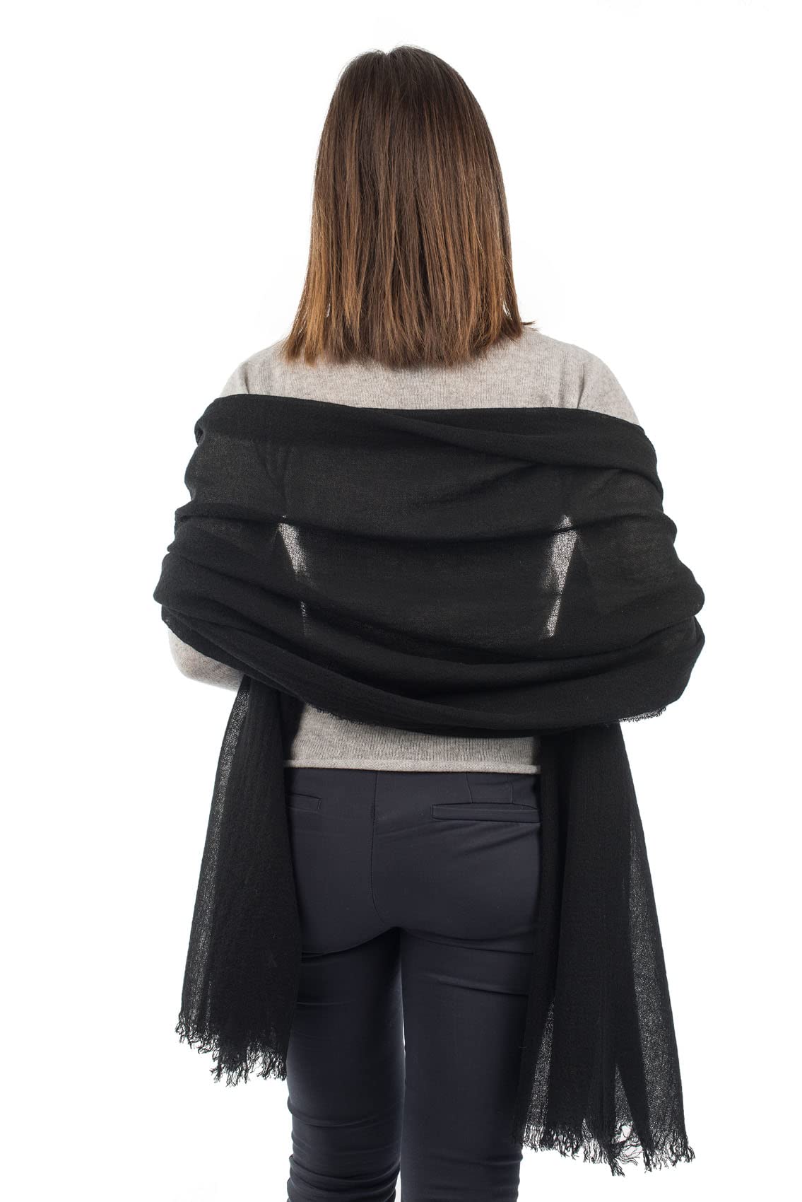 DALLE PIANE CASHMERE Pashmina Donna 100% Cashmere | Pashmina leggera per primavera e viaggio, 70x200cm, scialle versatile tutto l'anno, un raffinato regalo Made in Italy