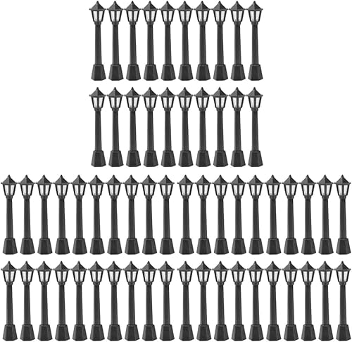 60 lámparas de adorno de ferrocarril para jardín de caminos, casa de hadas, decoración simulada en miniatura, escenas de casa de muñecas para