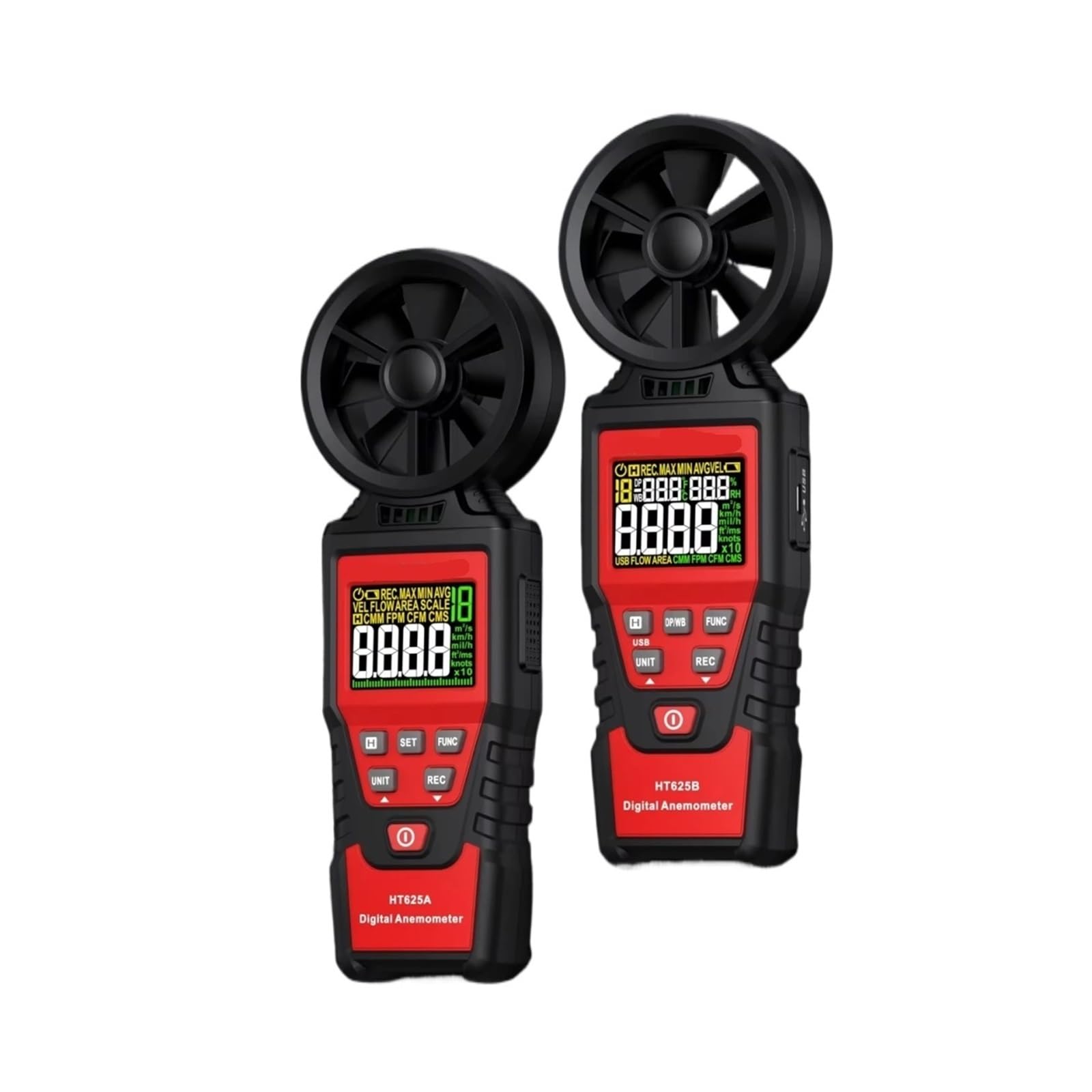 Anemómetro portátil HT625, medidor de velocidad del viento, anemómetro Digital mano, pantalla LCD(HT625B)