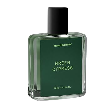 Hawthorne Green Cypress Cologne. The Earthy Scent of Secluded Forest and Wilderness with Notes of Natural Cypress and Smoky Pine Resin. Premium Mens Cologne. 50 mL - 1.7 Fl. Oz.