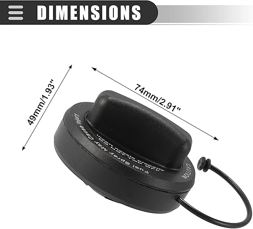 Miniatura 3 de Motoforti Tapa de depósito de combustible, tapa de gasolina, para Mercedes-Benz 2019-2021, plástico, 2224700205, color negro