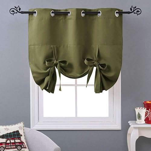 Miniatura 1 de NICETOWN - Cortina con ojales y cordones para amarrar (un panel, 46 pulgadas de ancho x 63 pulgadas de largo)