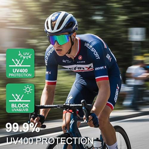 Vista 153 de OULAIQI Cycling Sunglasses Polarized Sunglasses for Cycling Men Women with 1 Lens or 3 Interchangeable Lens Baseball Glasses