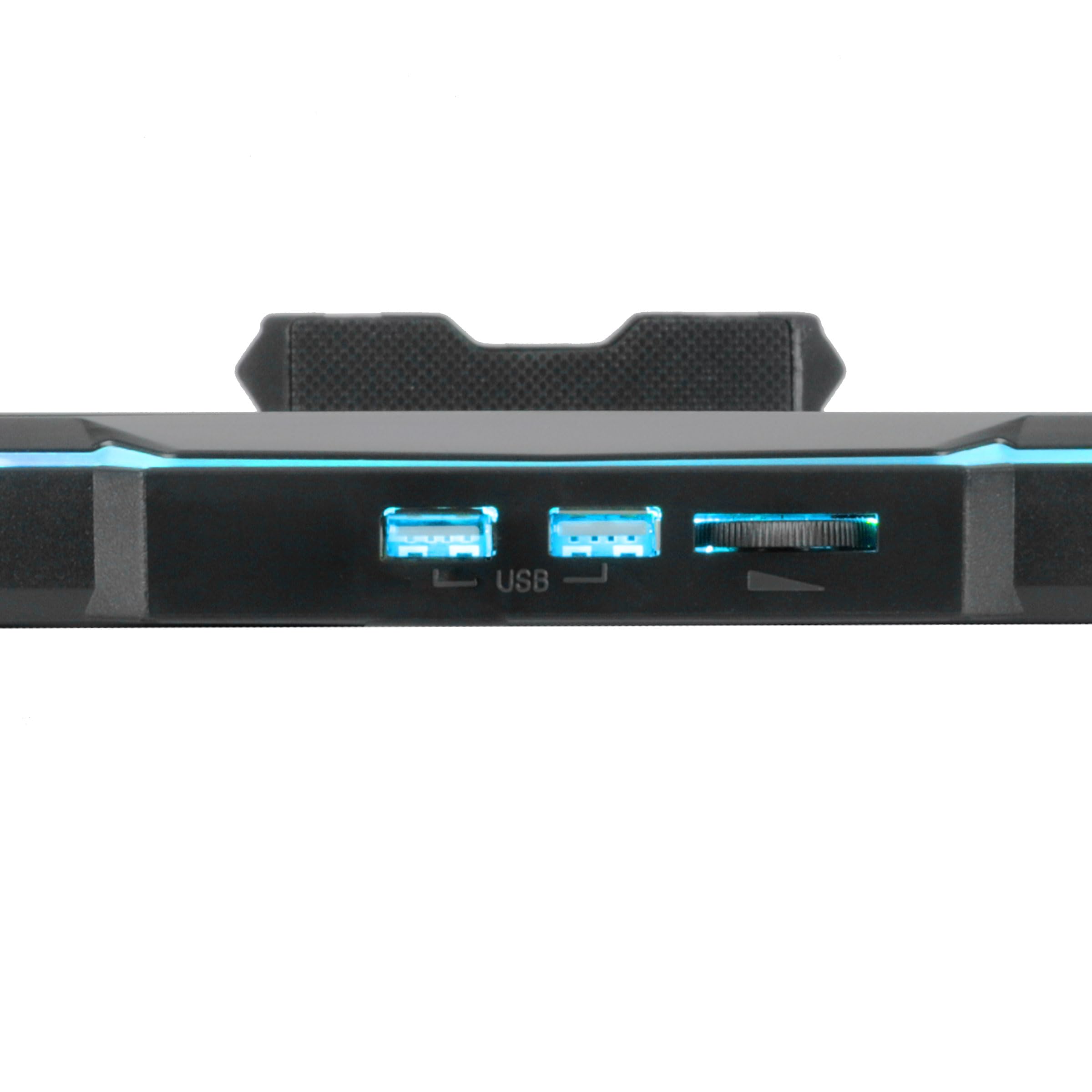ENHANCE Infiltrate 3 Support de Refroidissement pour Ordinateur Portable avec Lumières RVB - Support de Jeu avec 8 Ventilateurs Ultra-Silencieux, 7-Angles Réglables, Double Hub USB, Métal