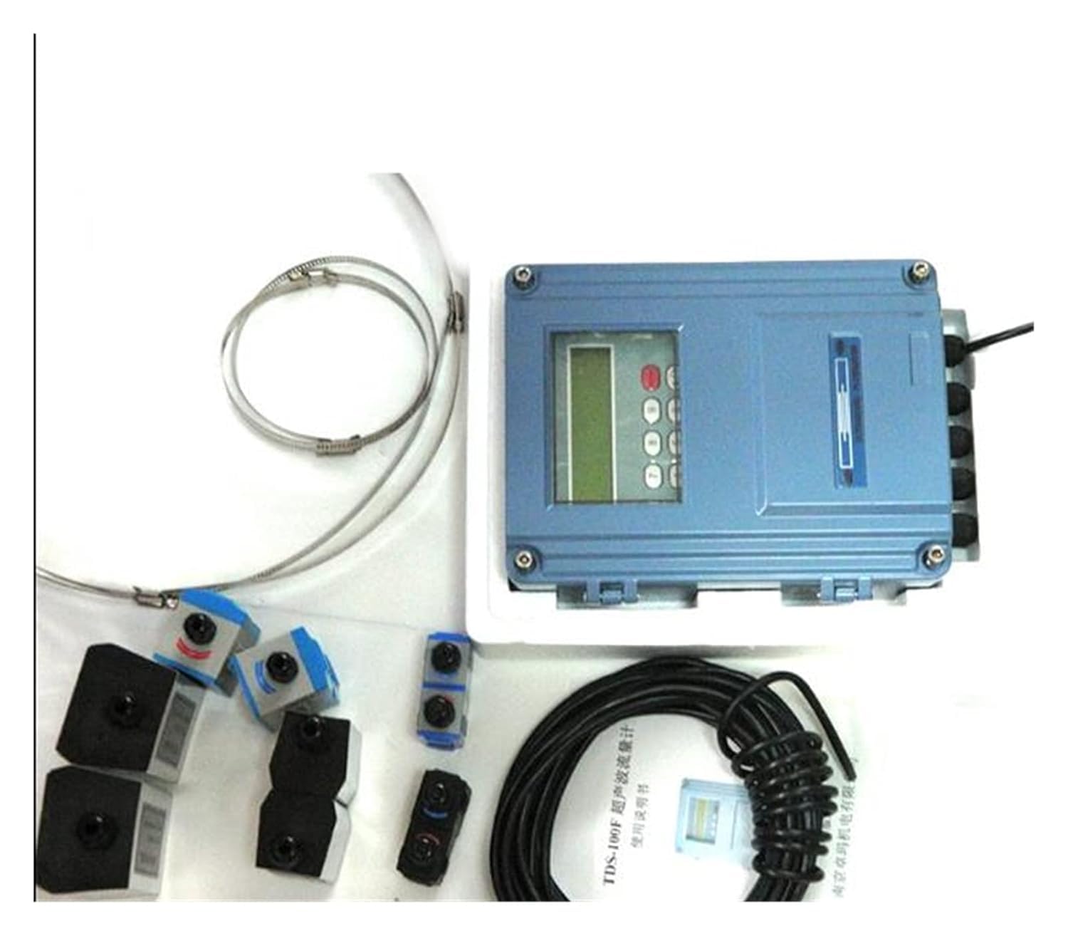 Caudalímetro con pantalla LCD digital TDS-100F, caudalímetro ultrasónico fijo independiente, caudalímetro M2 (DN50-700 mm) for agua, diésel, gasolina y otros líquidos (TDS-100F con M2)
