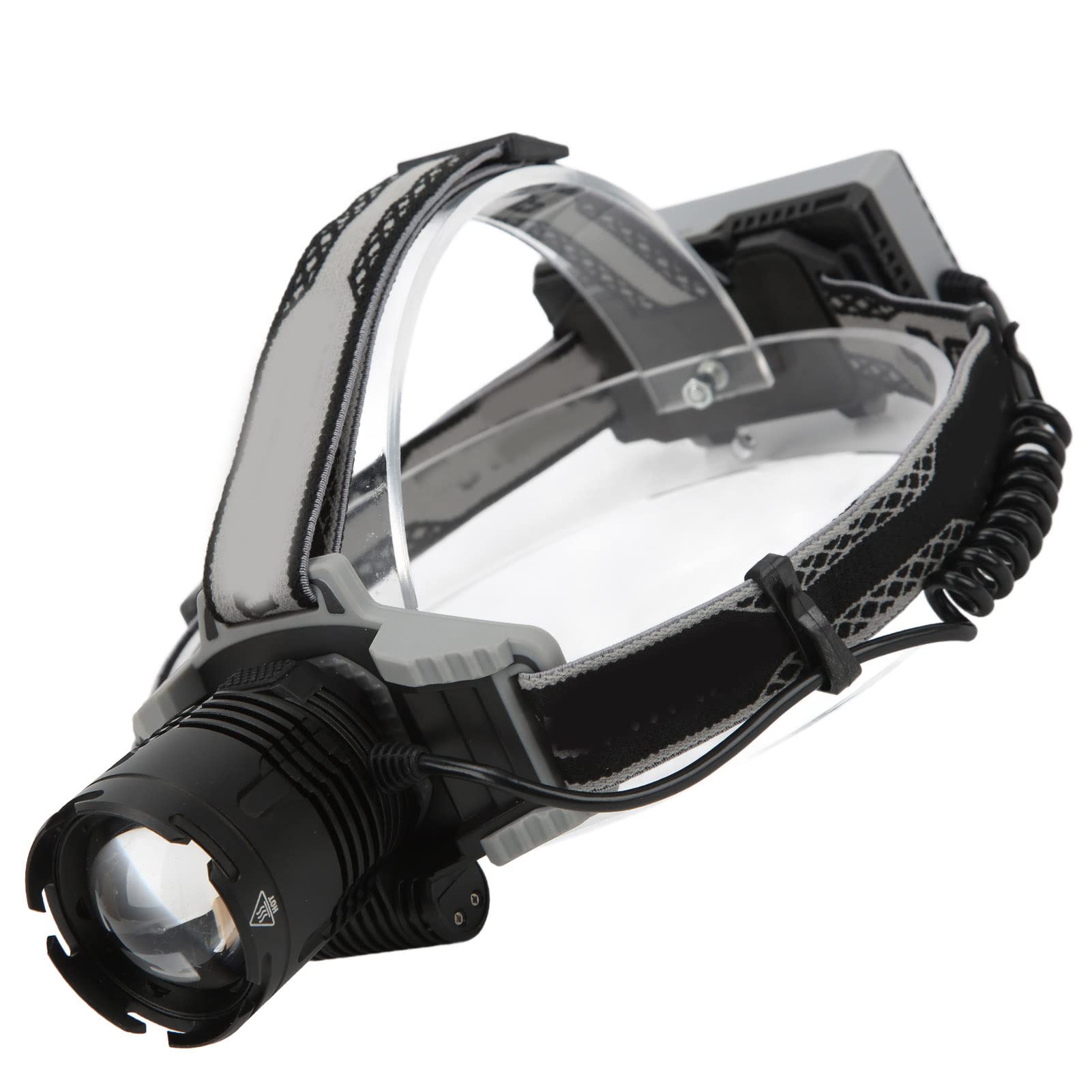 Lampada frontale XHP70 con display digitale, torcia frontale ricaricabile tramite USB, luce da fascia regolabile con zoom da 1800 lm per campeggio, pesca, ciclismo notturno e uso