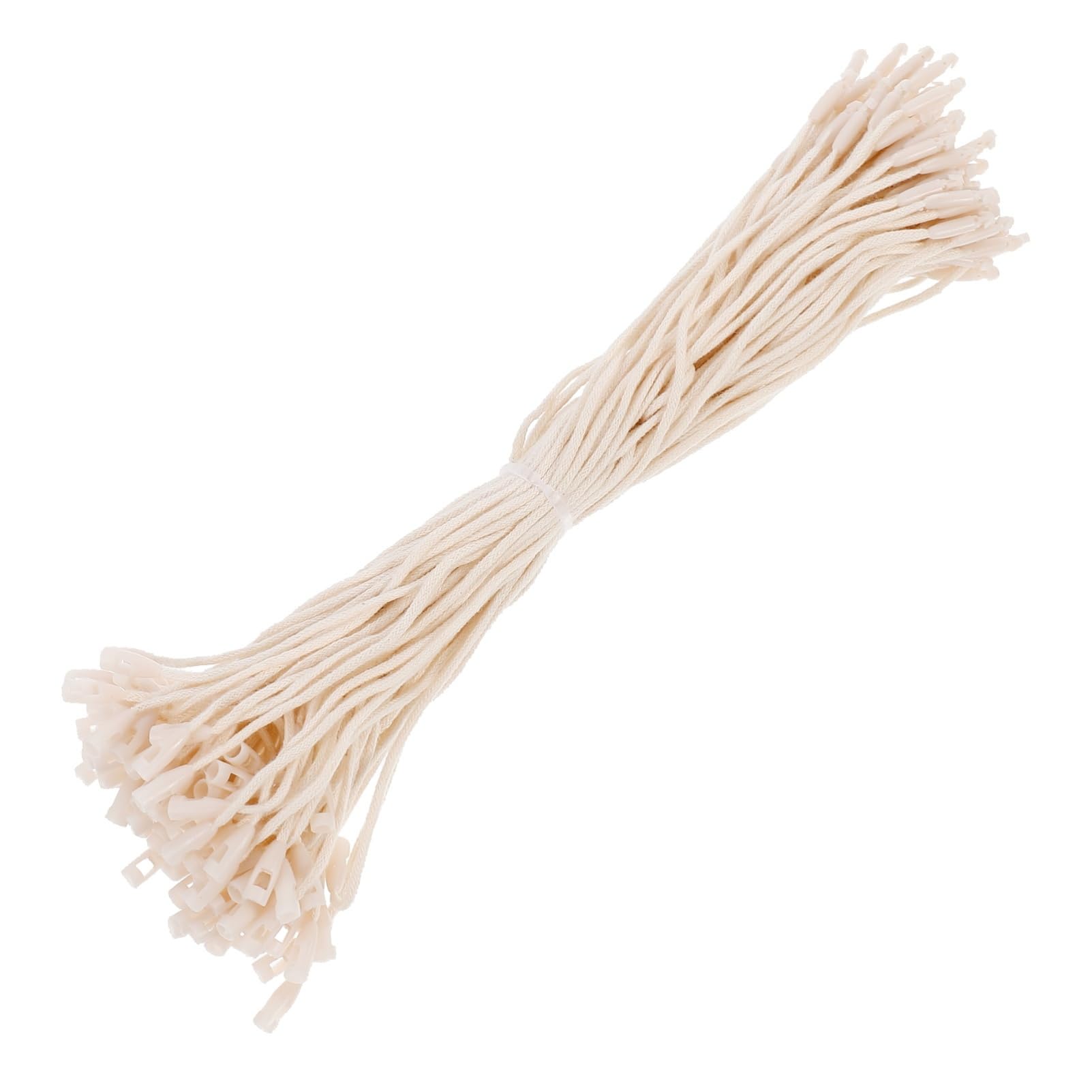 Mikikit 1000 Pcs Cotton Tag Ropes Easy Muted Beige for Hanging Tags on Jewelry Clothing Lightweight Convenient