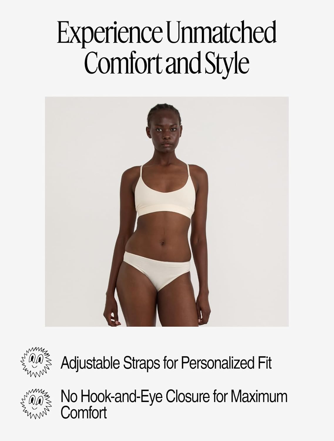 Organic Basics Womens Core Organic Cotton Open Back Scoop Bralette - Image 2