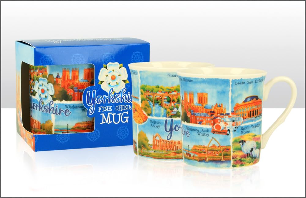 Elgate Yorkshire Scene Regal Fine China Mug, 240 mL, Ceramic, Dishwasher Safe, Gift Boxed, Souvenir, Britain