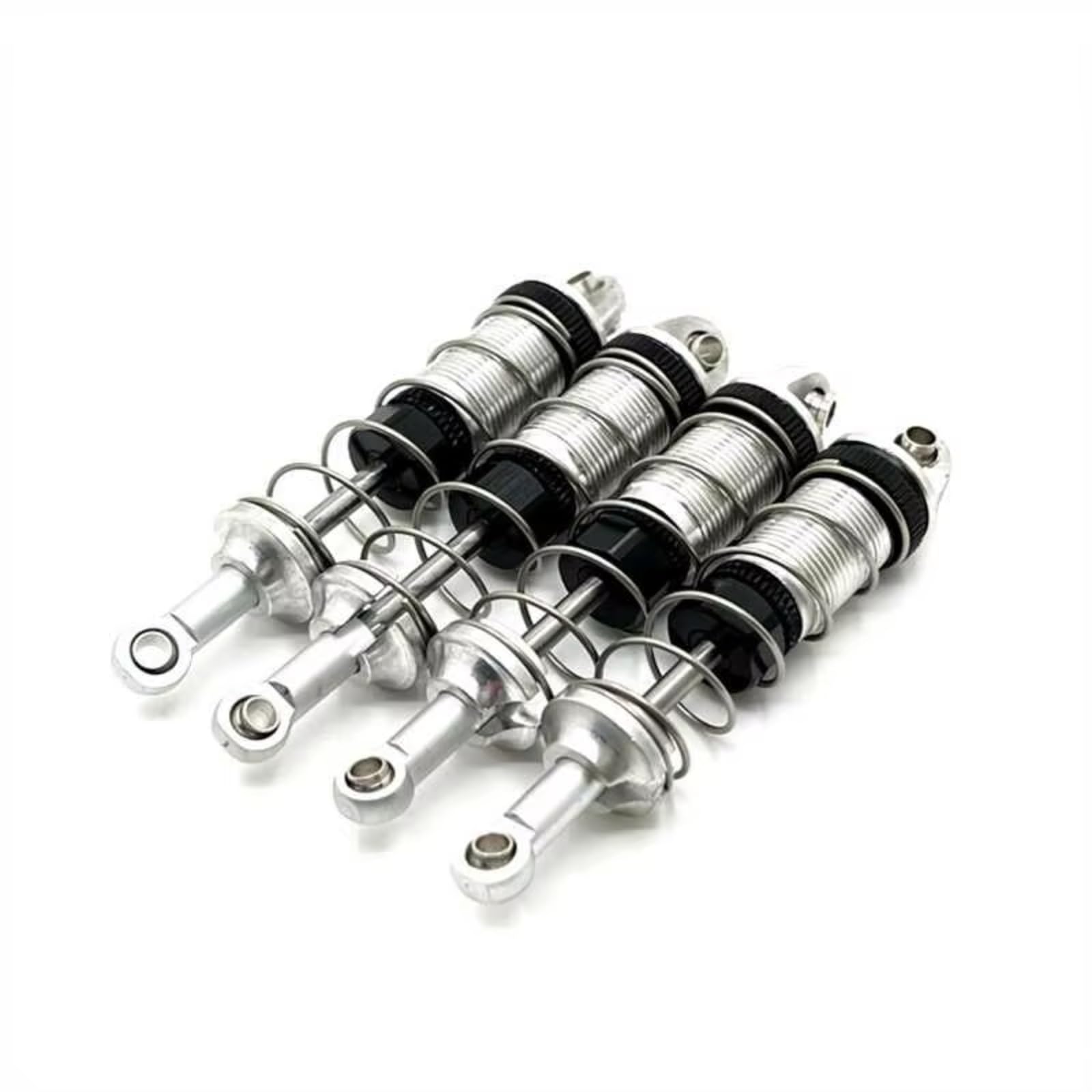 Amortiguadore Coche RC para MJX 16207 16208 16209 16210 1/16 4 Piezas Amortiguadores Hidráulicos Metálicos para Coche RC Vehículo Todoterreno Vehículo De Orugas Accesorios De Repuesto(Silver)