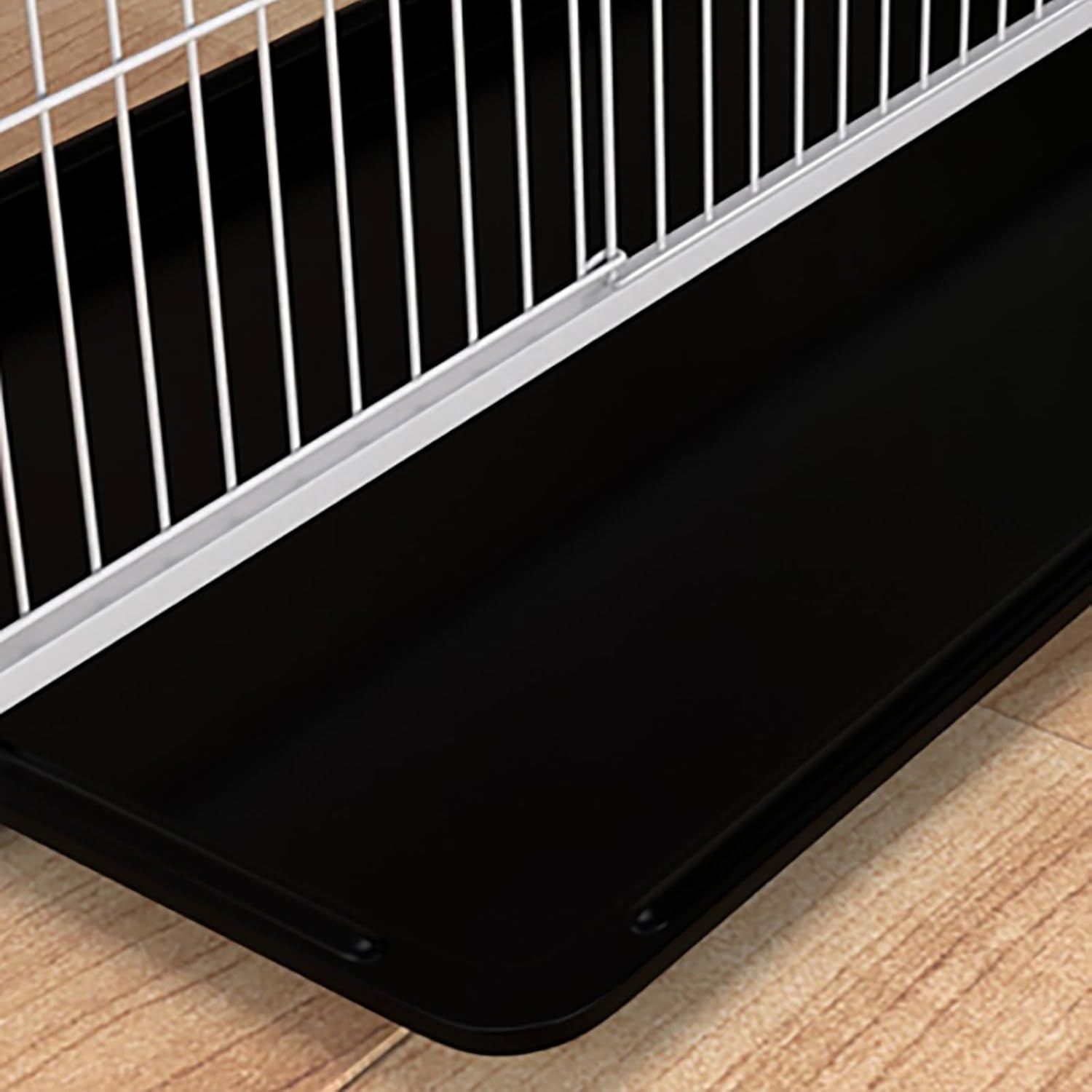 Indoor Cat Cage, Cat Enclosures, Wire Kennel with Cat Hammock, Tray, Litter Tray, for 1-2 Cats, Ferrets, Chinchillas, Rabbits, Puppy, Small Animals,White-60 * 40 * 47cm/24 * 16 * 18in