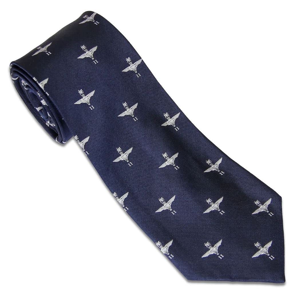 The Regimental Shop Men's Blue/Silver 2 Parachute Regit Silk Regital Tie