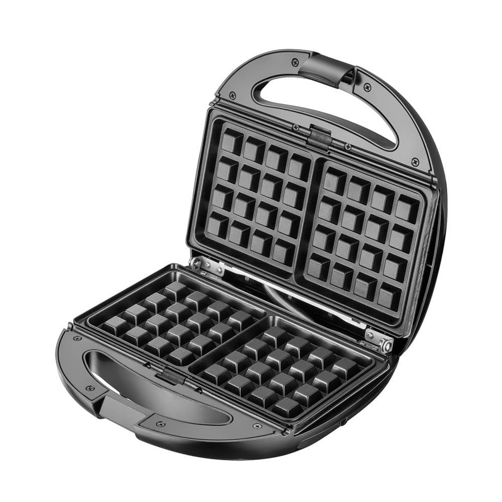 5in1 Sandwichmaker | Waffeleisen | Kontaktgrill | Elektrogrill | Multigrill | Nussbäcker | Zaubernuss Oreschki | 1200 Watt | 5 auswechselbare Platten | Edelstahl | Antihaftbeschichtet (5 Platten)