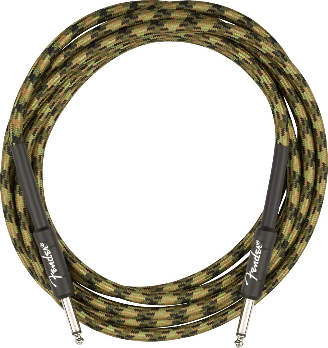 Fender Professional Series Tweed Instrument Cable, Straight/Straight, Woodland Camo, 18.6ft