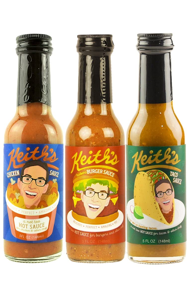 Keith's Hot Sauce Trio by Heatonist Chicken, Burger & Taco, Made with Natural