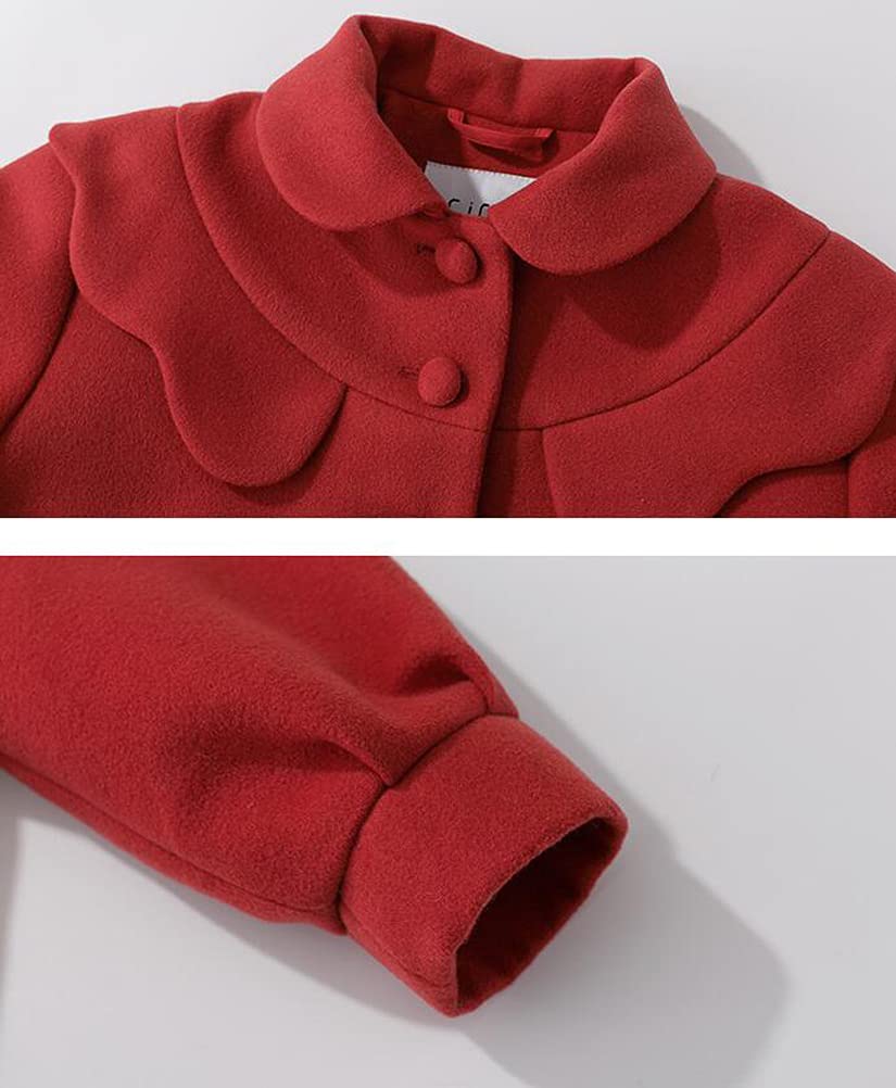 Cappotto da ragazza, in lana, per autunno e inverno, da ragazza, taglia