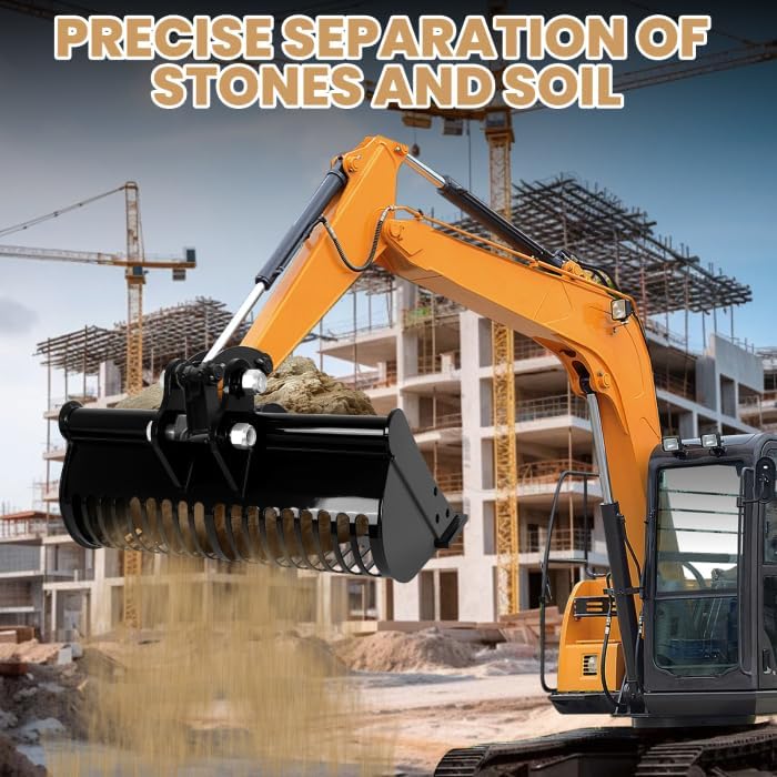 23.6in Mini Excavator Screening Bucket, Skeleton Screen Bucket for Small Digger, Mini Excavator Accessories for Material Sorting, Mini Excavator Bucket and Agt Mini Excavator Parts