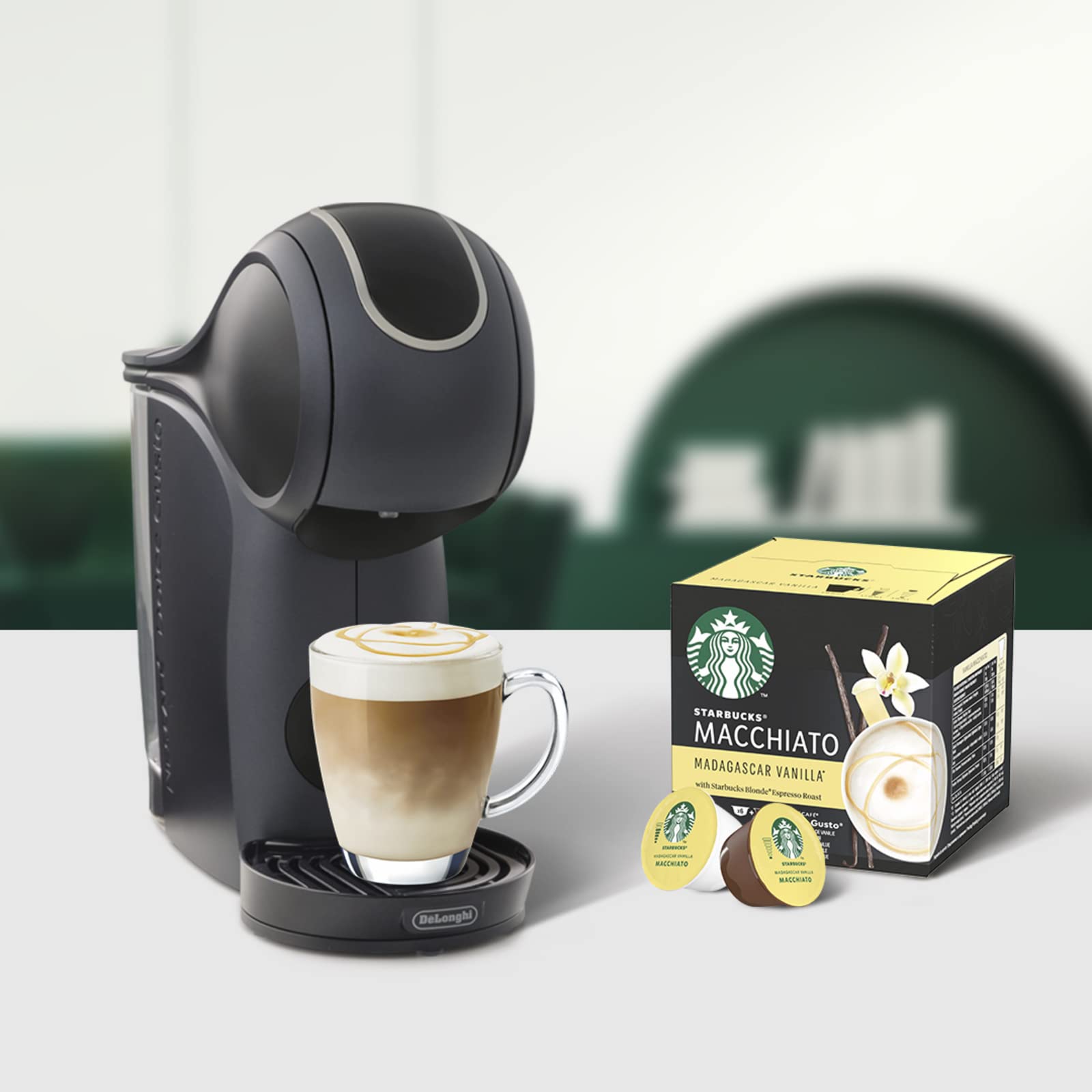 STARBUCKS Caramel Macchiato De Nescafe Dolce Gusto Cápsulas De Café 6 X Caja De 12 Unidades & Vanilla Latte Macchiato de Nescafe Dolce Gusto Cápsulas de Café, 6 x caja de 12 unidades
