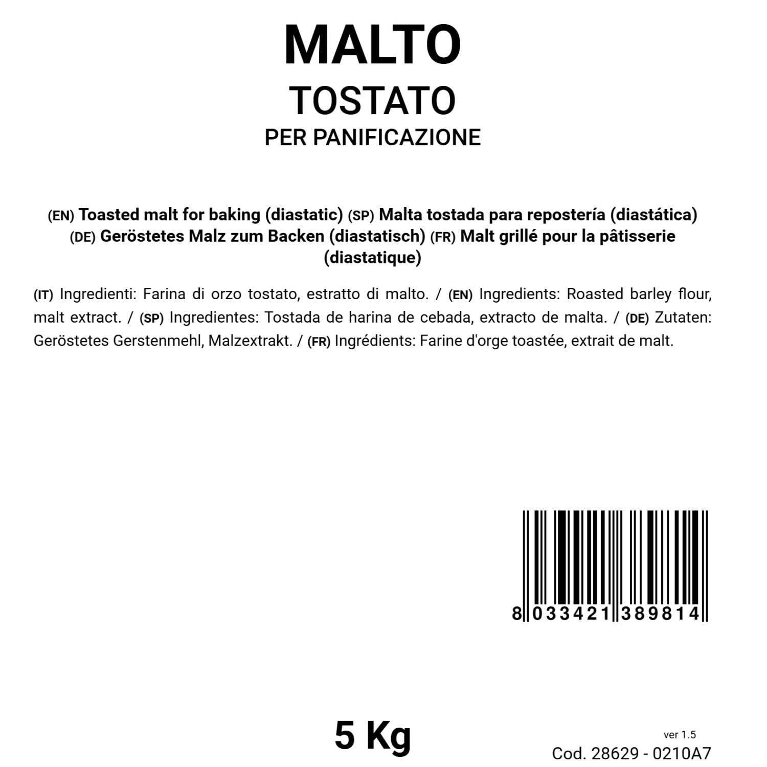 BONGIOVANNI FARINE E BONTA' NATURALI Malto Tostato per panificazione 5Kg