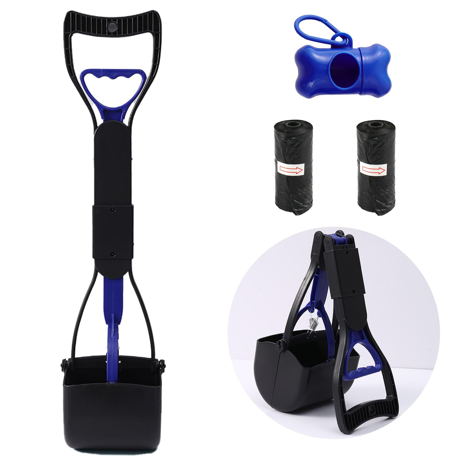 Makoto Nobu Portable Pet Pooper Scooper Set including Waste Bags Dispenser and Waste Bags