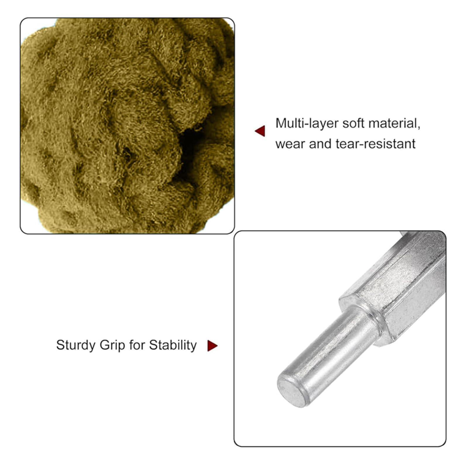 Set di 6 punte abrasive in tessuto non tessuto per lucidare spazzola spugna abrasiva sagomata 1/4 pollici per alluminio acciaio inossidabile