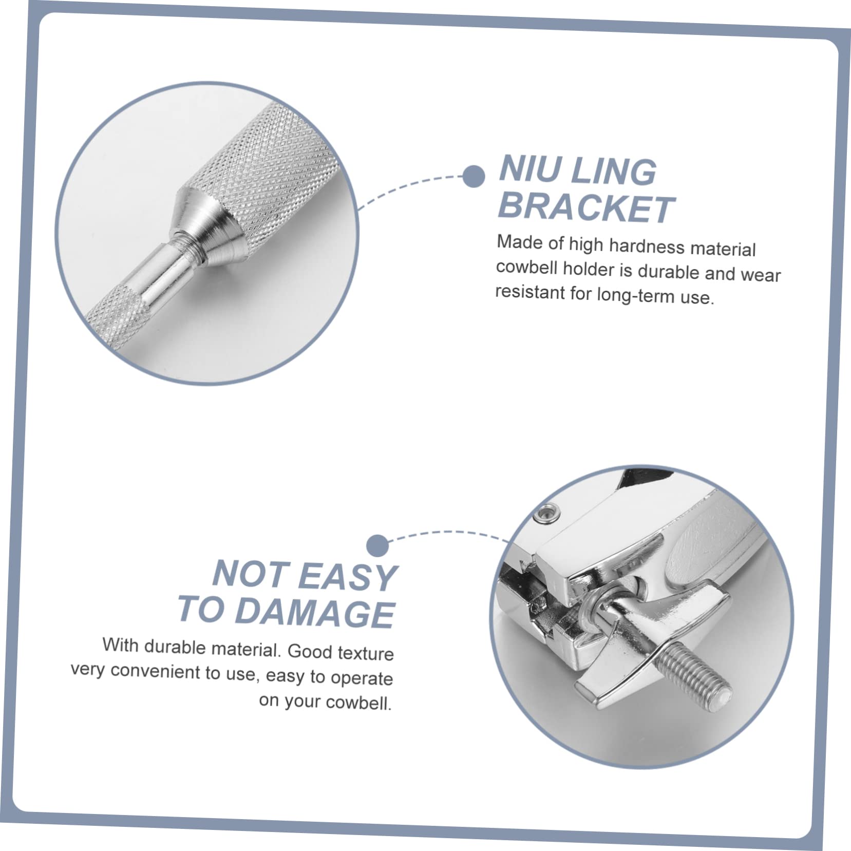 NULYLU Drum Parts Cowbell Holder Clamp Universal Drum Accessory Clamp for Cheering Bell Cowbells