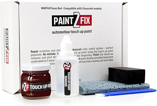 WA8748 - Kit de pintura de retoque rojo llama para reparación de arañazos y virutas Chevrolet, 0.84 onzas líquidas (0.8 fl oz)