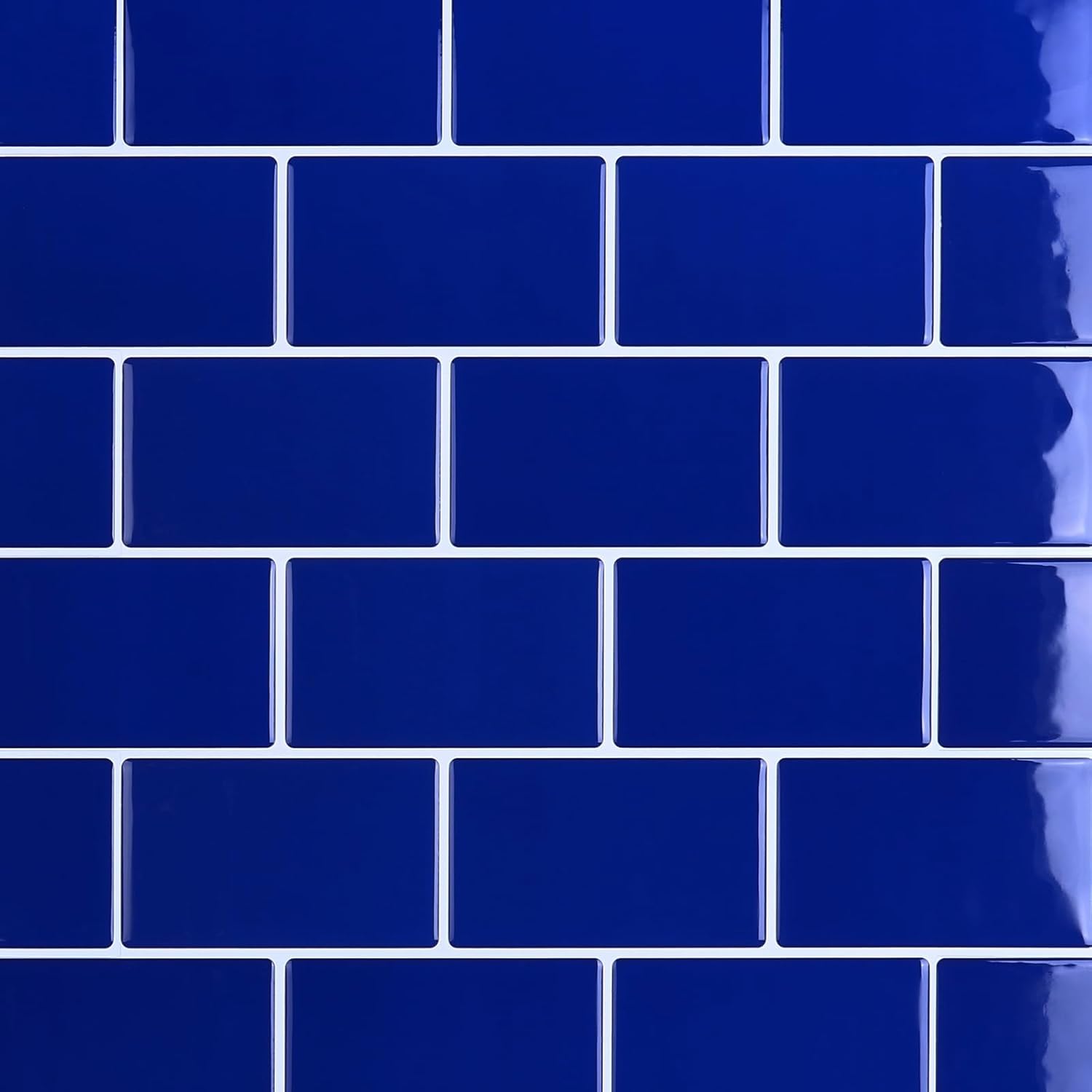 VaryPaper 12''x12'' Royal Blue Subway Tile Peel and Stick Backsplash 10 Sheets Renter Friendly Back Splash Stick on Tiles for Kitchen Wall Removable Waterproof Sticky Vinyl Backsplash for Bathroom