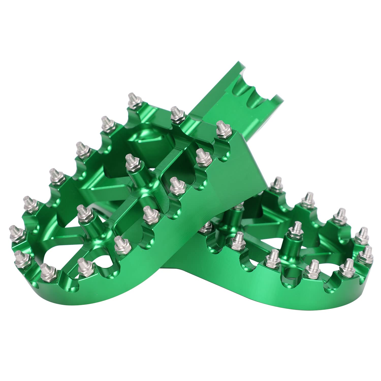 Pedane Moto per Kawasaki, Poggiapiedi Enduro CNC Alluminio per Kawasaki KMX 125 R KMX 125R KMX125R Enduro Pit Bike Motocross Verde