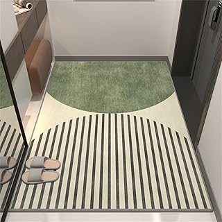 Kleiner Teppich Orientteppiche 120X200CM Der Teppich im Eingangsbereich hat EIN halbkreisförmiges Kombinationsdesign, das bequem ist und Nicht verblasst. Küchen Läufer Esstisch Deko Grün