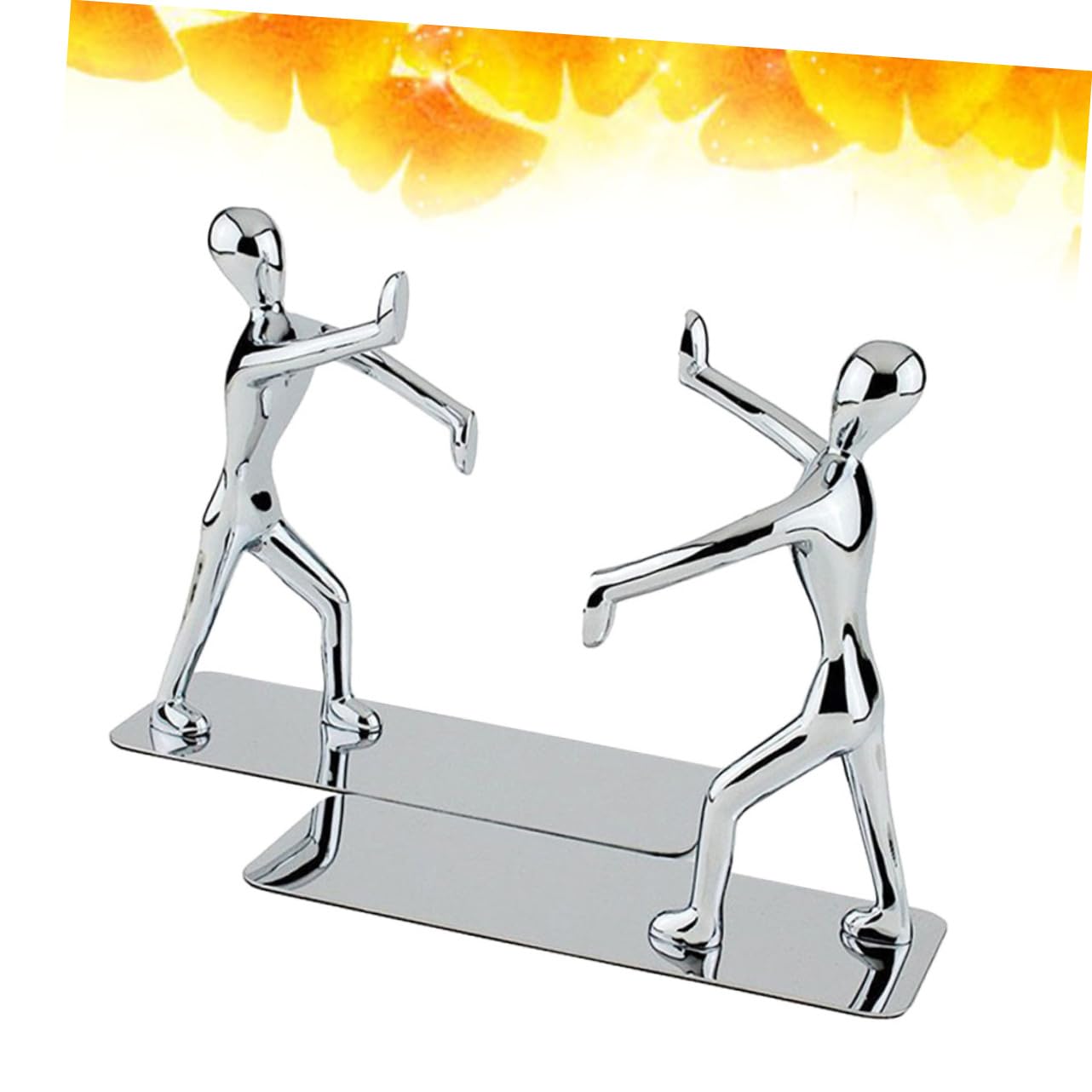 STOBOK 2pezzi Fermacarte Forma di Kung Fu Supporti per Scaffali Antiscivolo per Libri Dvd e Riviste in Metallo Design Contemporaneo per Casa e Ufficio