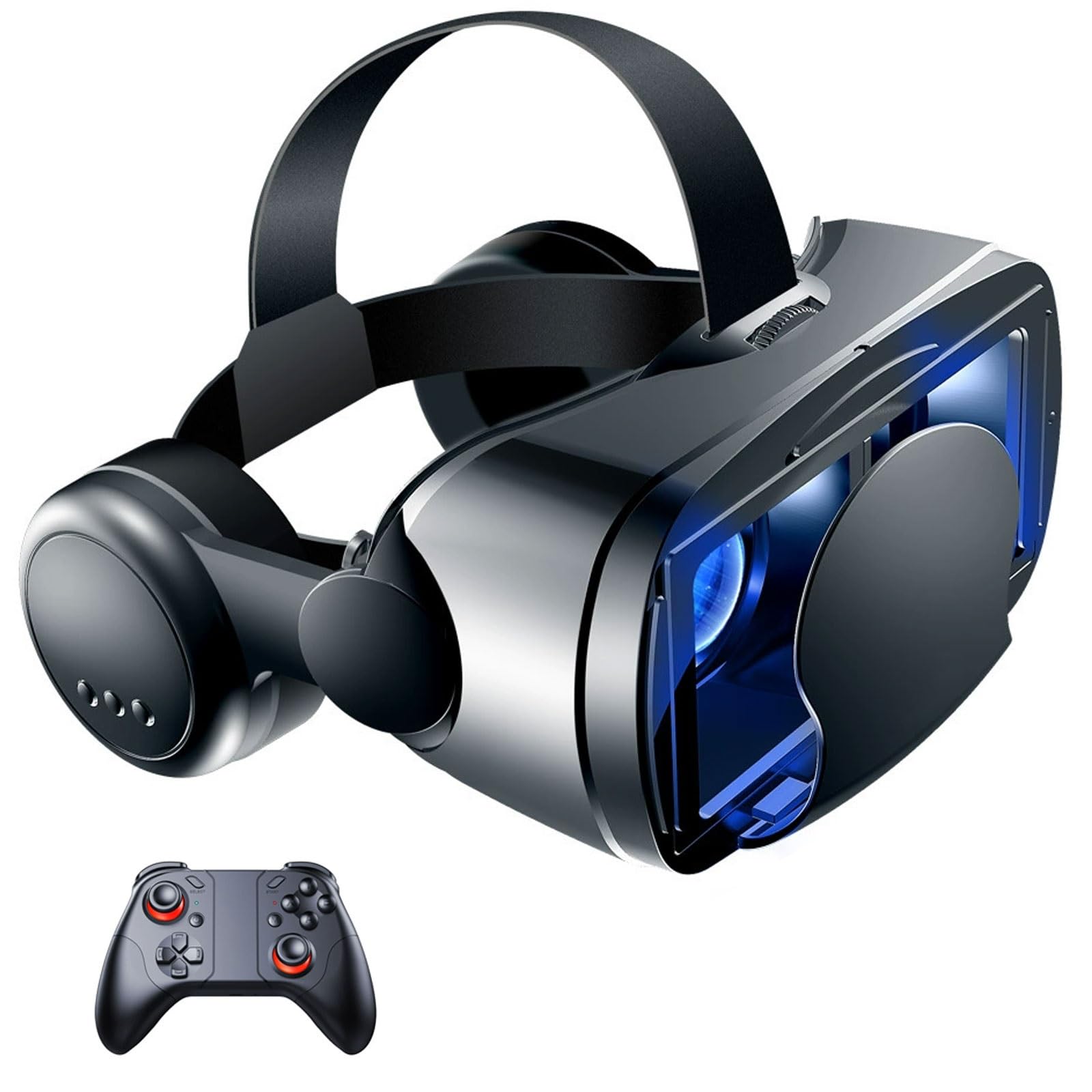 Cuffie Occhiali 3D VR, Visore Realtà Virtuale 3D, VR Visore Cuffie con Lenti HD Anti Luce Blu, per iPhone/Android Smartphones da 4,7 a 7,2 pollici, Regali di Natale per bambini e adulti(C)