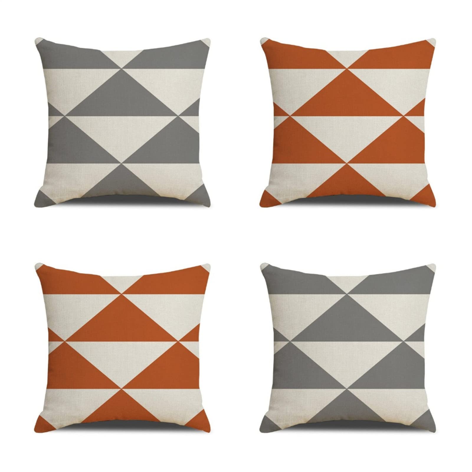 4er Set Kissenbezug 45x45 Kissenhülle, Baumwolle Leinen Dekorative Zierkissen Geometrischer Stil 4er Set Dekokissen Kissenhülle Kissen Sofakissen Couchkissen für Home Deko Kissen Wohnzimmer D2490