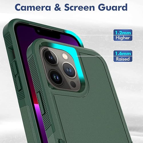 Miniatura 4 de Jeylly 3 en 1 para iPhone 13 Pro Max, funda híbrida resistente de policarbonato duro de policarbonato suave TPU silicona defensor, parachoques