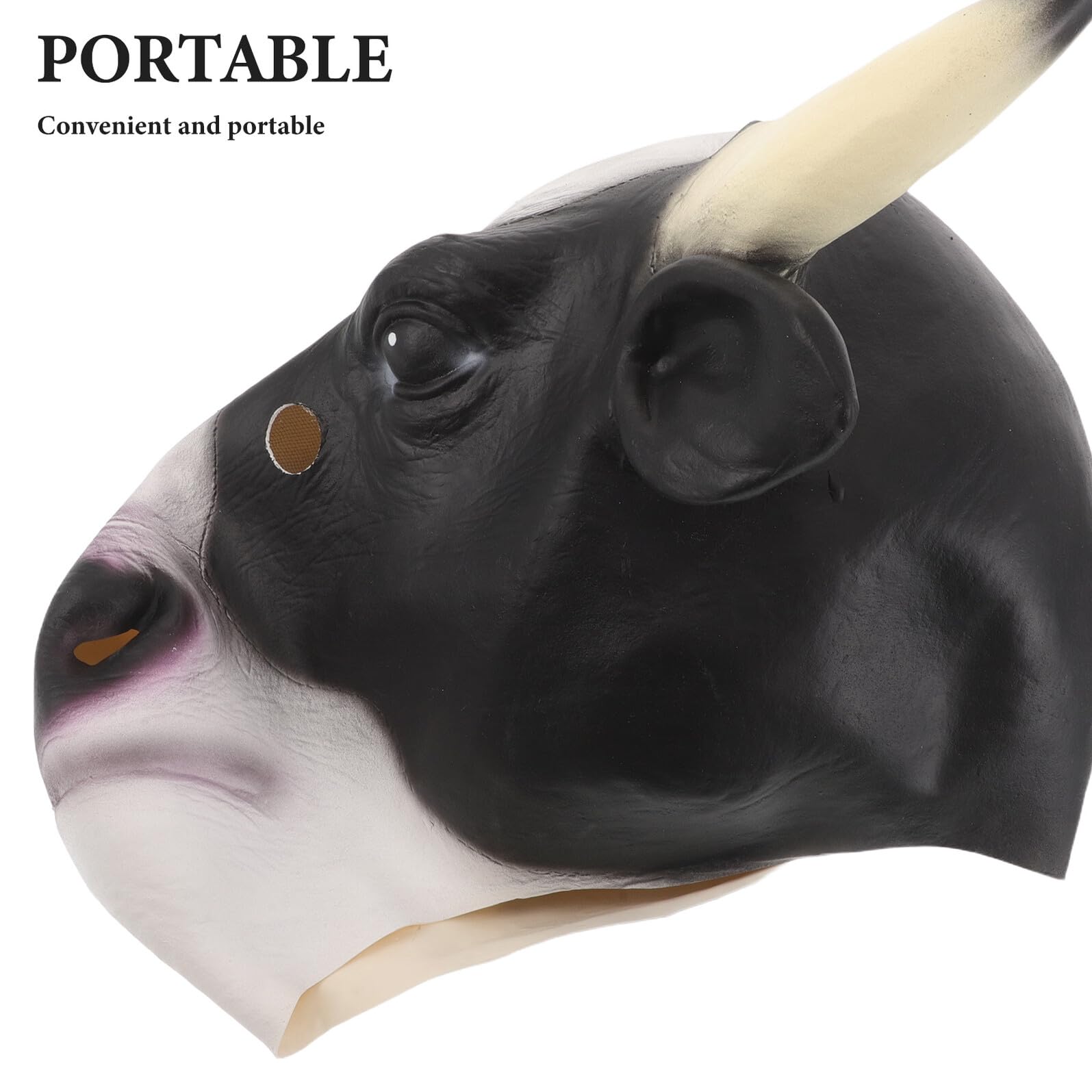 ibasenice Máscara Cabeza Látex Vaca Realista para Adultos Ligera y Duradera Accesorio Disfraces Carnaval y Fiesta Halloween Máscara Animales para Cosplay y Eventos