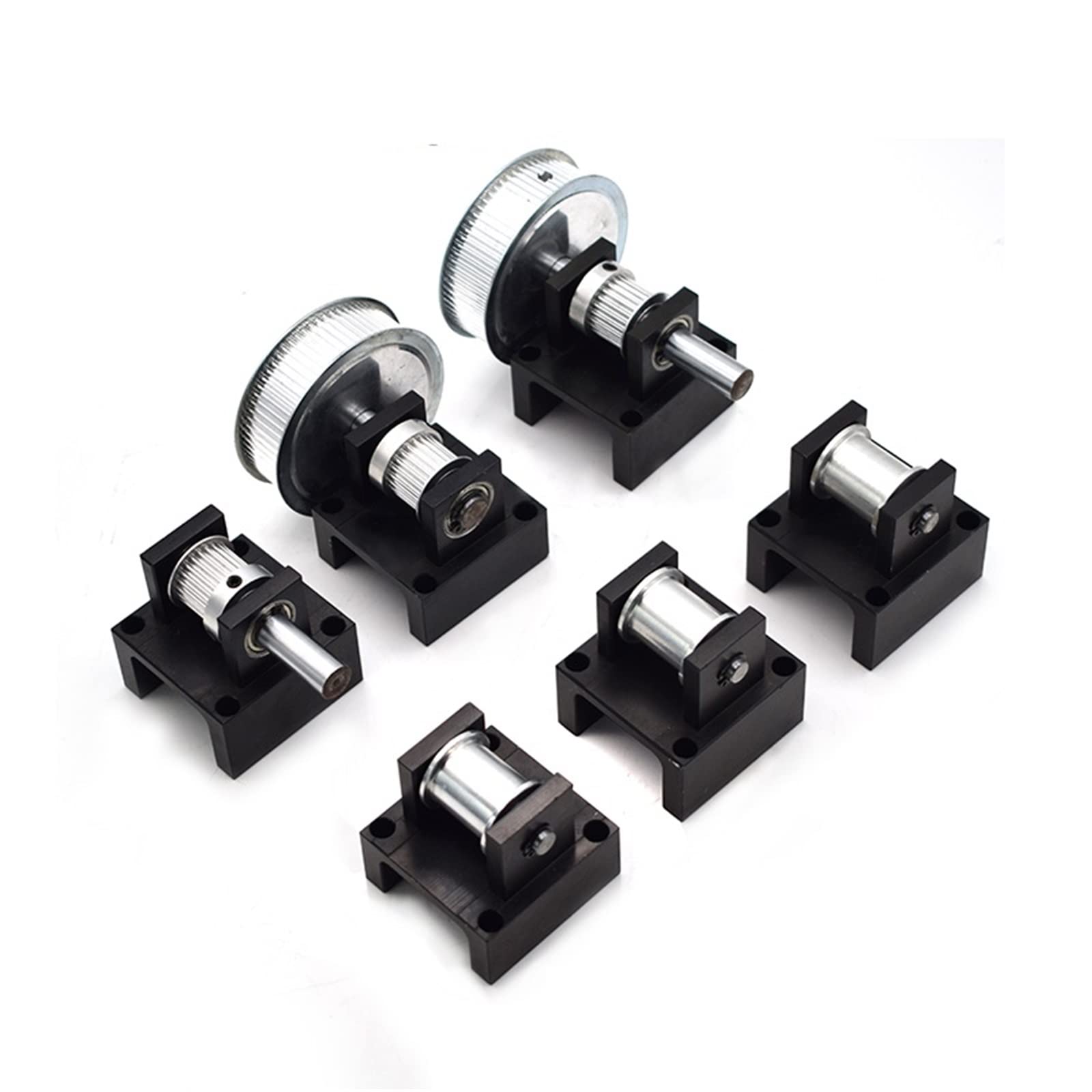 Exercise Pulley Gear Base Set Machine Mechanical Parts Reduction Box Idler Pulley Tensioner Timing Pulley for Laser (Color : 6 pcs 1 Set) (6 Pcs 1 Set)