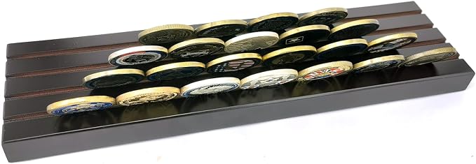 Porta monedas madera Aomcisi soporte 4 filas 36 monedas miniatura 6