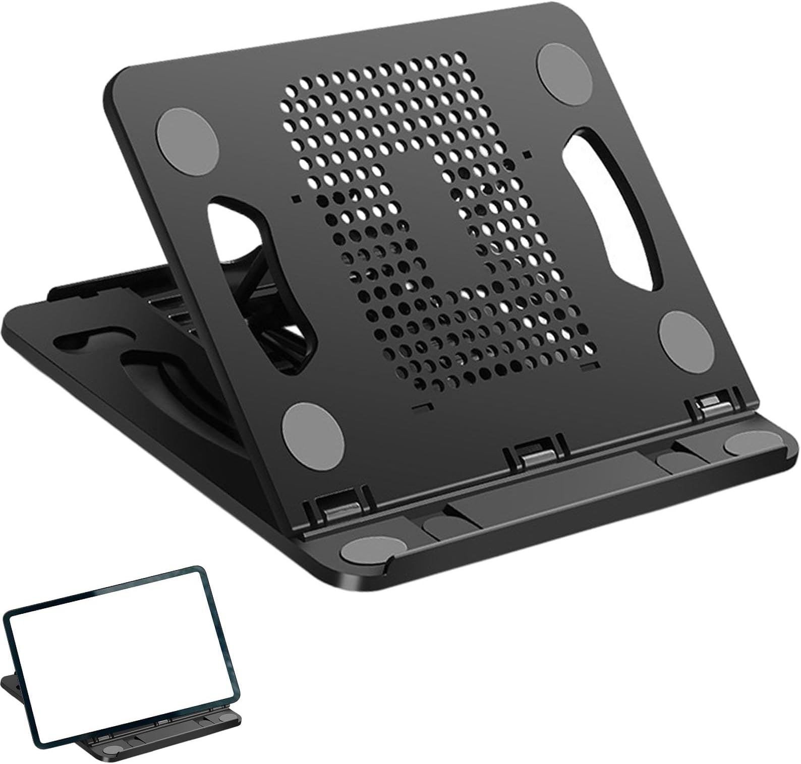 wodehahagou Laptop Stand Black Adjustable Laptop Stand Laptop Riser