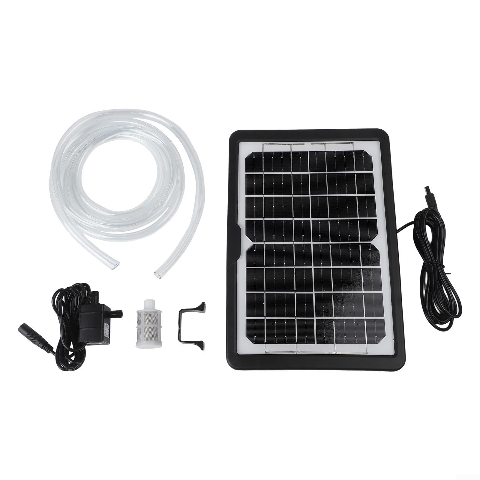 Solar Teichpumpe mit Filter,Solar Springbrunnen Pumpe Kit mit 1.5m Wasserleitung, 6W 9V Solarpanel Unterwasserpumpe für Teich Aquarium Sauerstoffzirkulation 2,5m Förderhöhe