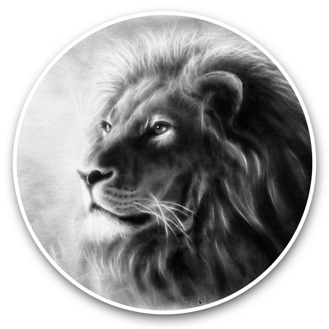 Destination Vinyl Ltd Bw Majestic Lion Big Cat 41479 2 X 30Cm Vinyl Stickers - Awesome Majestic Lion Big Cat Decals 41479