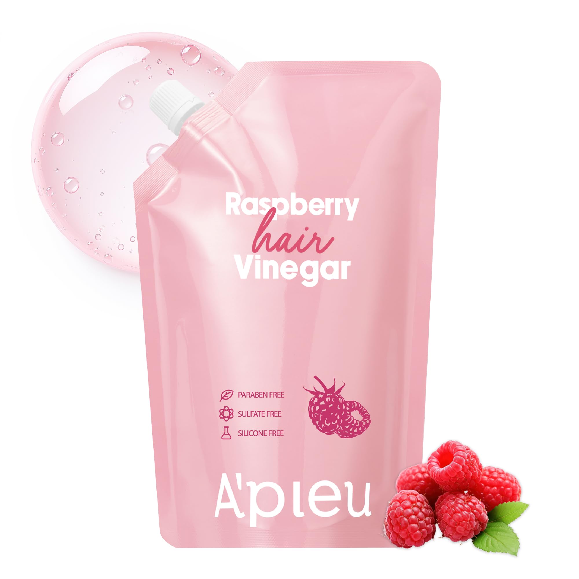 A’PIEU Raspberry Hair Vinegar [Refill] - Deep Scalp Clean & Detox for Oily Scalp, Buildup & Dandruff Scalp Treatment, pH-Balancing Rinse for Fresh, Shiny Hair, Korean Hair Care, 6.76 fl oz